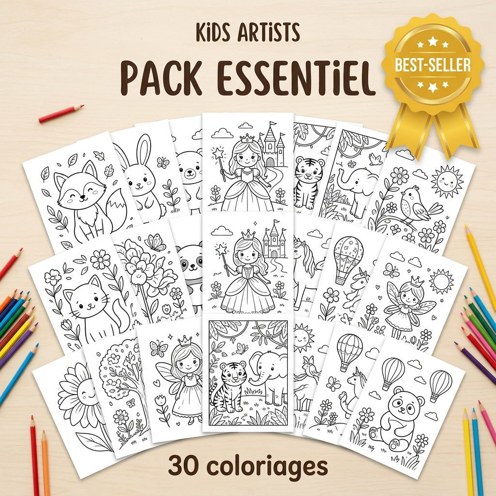 Pack Découverte — 4 Coloriages Imprimables Faciles